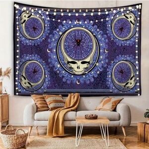 Purple Skull Tapestry Wall Decor